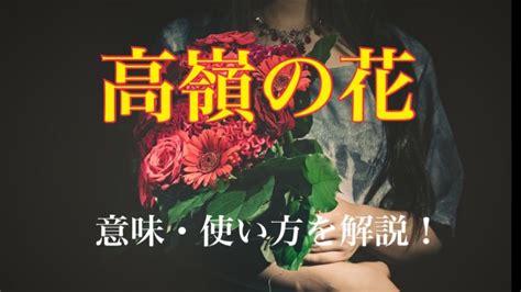 高嶺の花とはどんな人|【高嶺の花】の意味と使い方や例文（語源由来・類義。